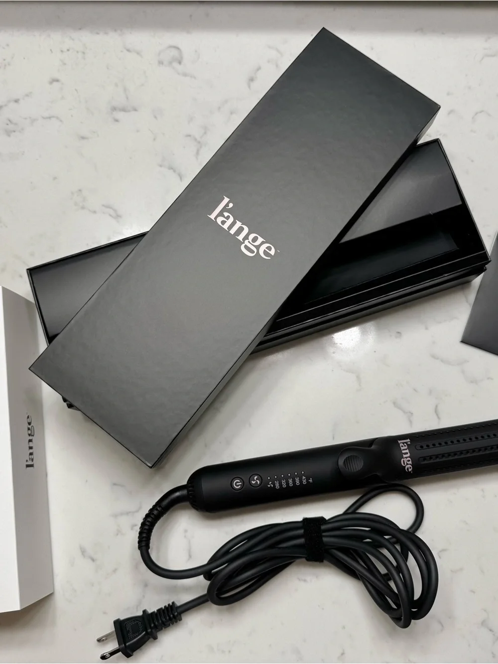 Lange Le Duo Edge Black Hair Straightener with Box